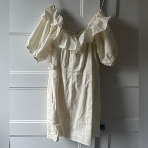 White off the shoulder summer bridal dress